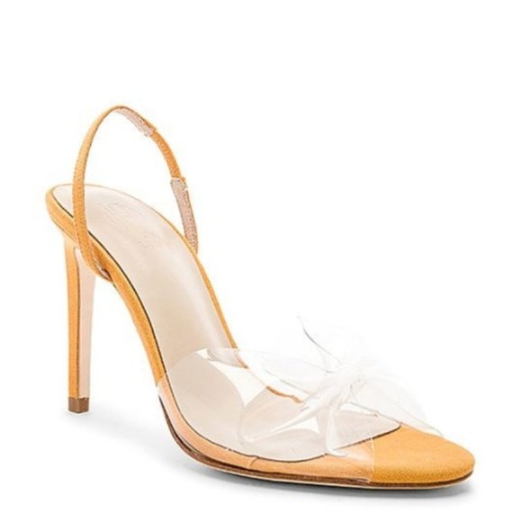 RAYE x House of Harlow Clear Bow Sandal Heels - Picture 1 of 5